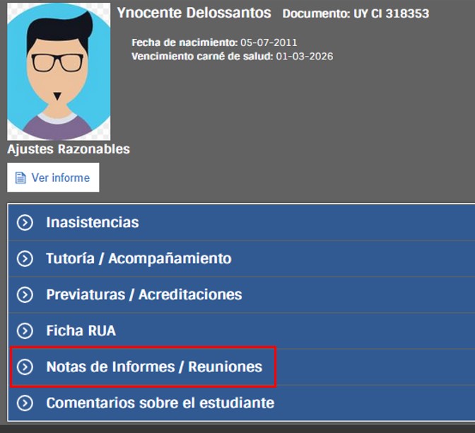 imagen de acceso a notas de informes/reuniones